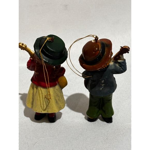 2 vintage Swiss German Dutch Peasant Resin Ornaments Figurine Christmas collect - Picture 5 of 9